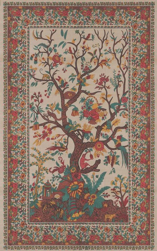 Flower Tree - Cream - Tapestry