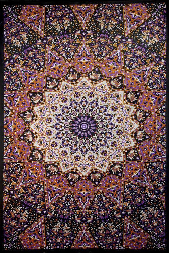 Tapestries Glow in the Dark - Purple India Star - Tapestry 007247