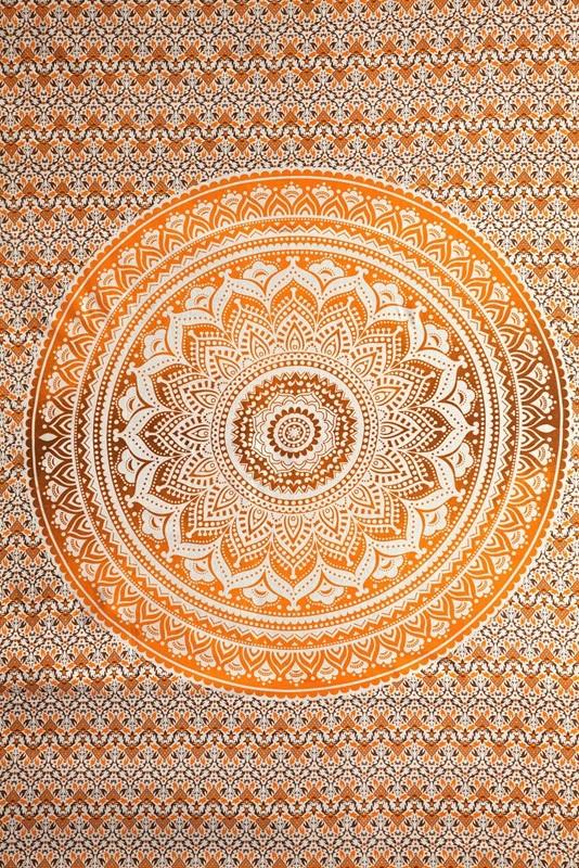 Orange 2024 mandala tapestry