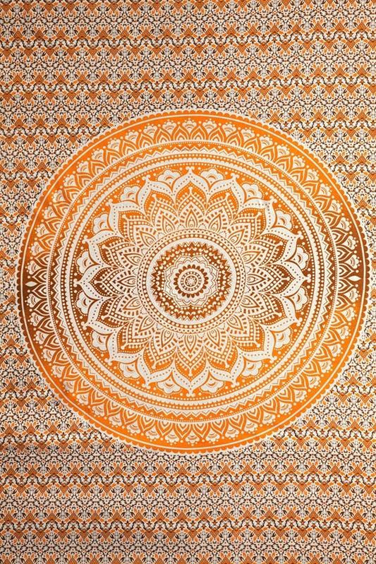 Tapestries Mandala - Brown and Orange Tie-Dye - Tapestry 100631