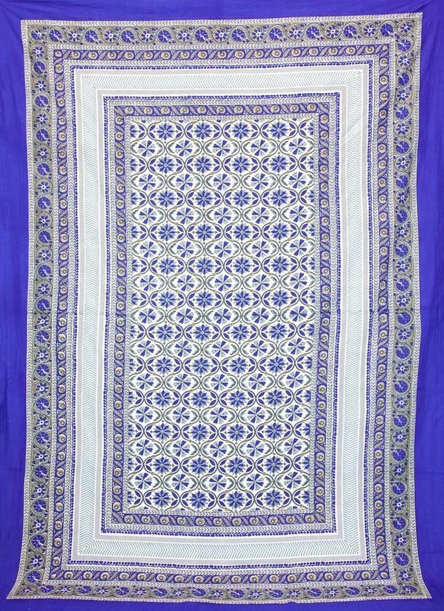Tapestries Modern Flowers - Blue - Tapestry 101373