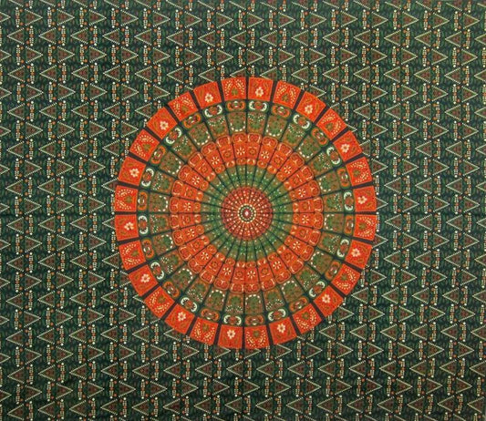 Tapestries Napthol Mandala - Green - Tapestry 101327