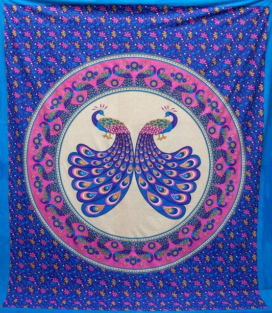 Tapestries Psychedelic Peacock - Blue and Purple - Tapestry 102119