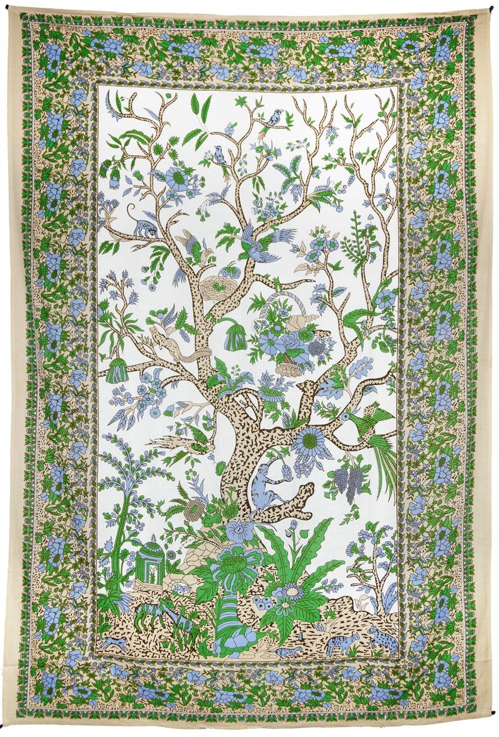 Green tree of online life tapestry