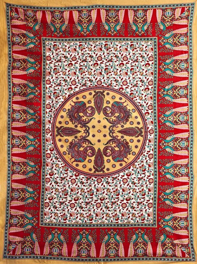 Tapestries Vibrant Peacocks - Red - Tapestry 101364