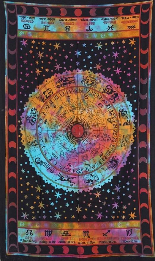 Tapestries Zodiac Astrology - Tie-Dye - Tapestry
