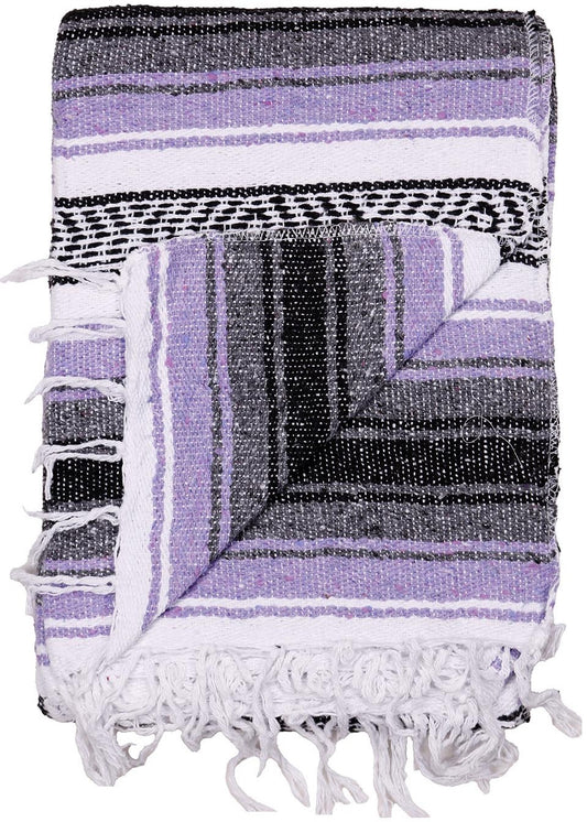 Purple and Charcoal - Mexican Falsa Blanket