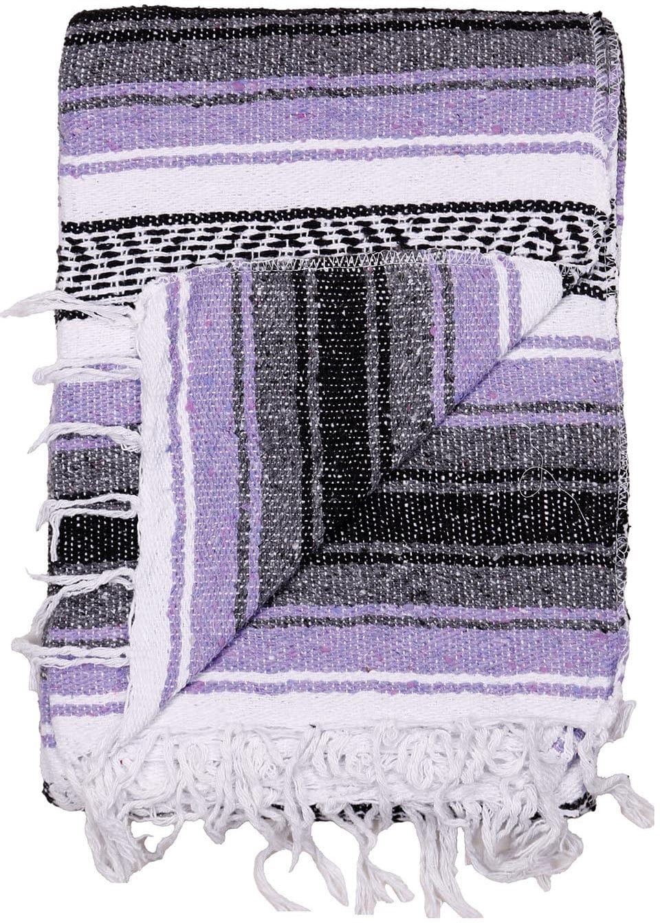 Blankets Purple and Charcoal - Mexican Falsa Blanket 103532 TrippyStore