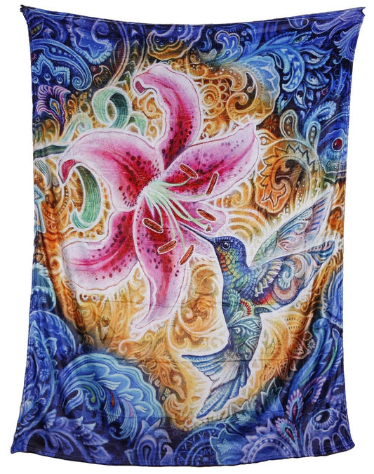 Blankets Randal Roberts - Hummingbird - Fleece Blanket 103560 TrippyStore