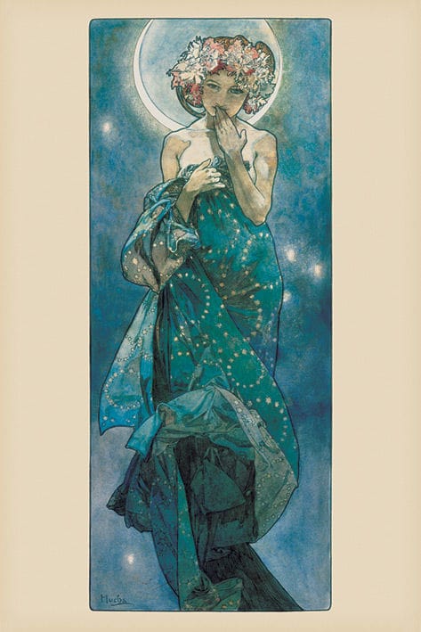 Posters Alphonse Mucha - Moon - Poster 103627 TrippyStore