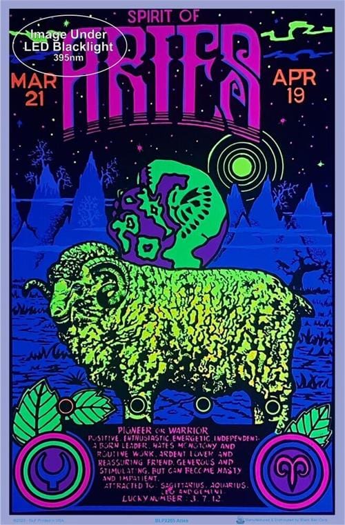 Posters Aries - Zodiac Sign - Black Light Poster 103371