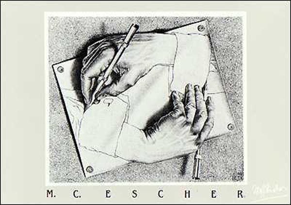 Posters Escher - Drawing Hands - Poster 101217 TrippyStore