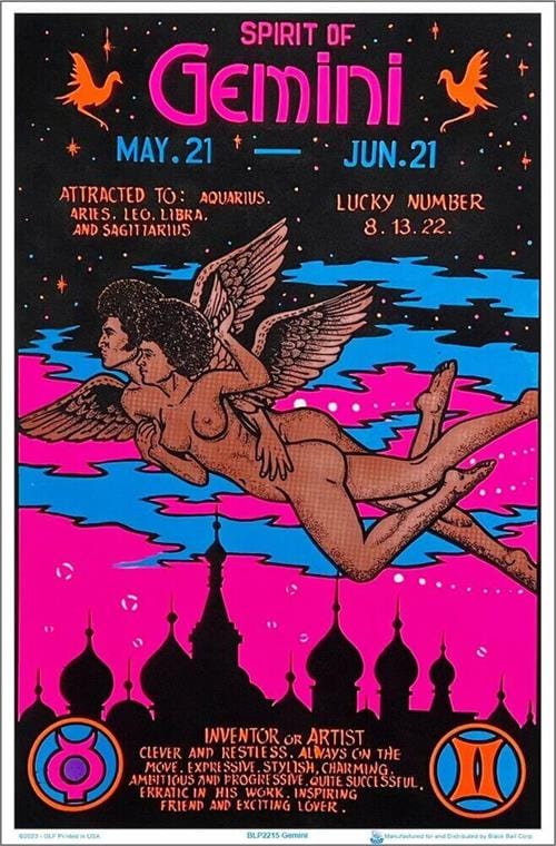 Posters Gemini - Zodiac Sign - Black Light Poster 103367