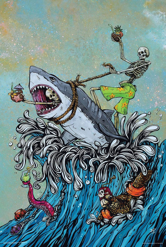 Posters Great White Shark Surfer - Poster 103590 TrippyStore