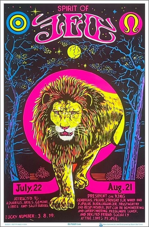 Posters Leo - Zodiac Sign - Black Light Poster 103370