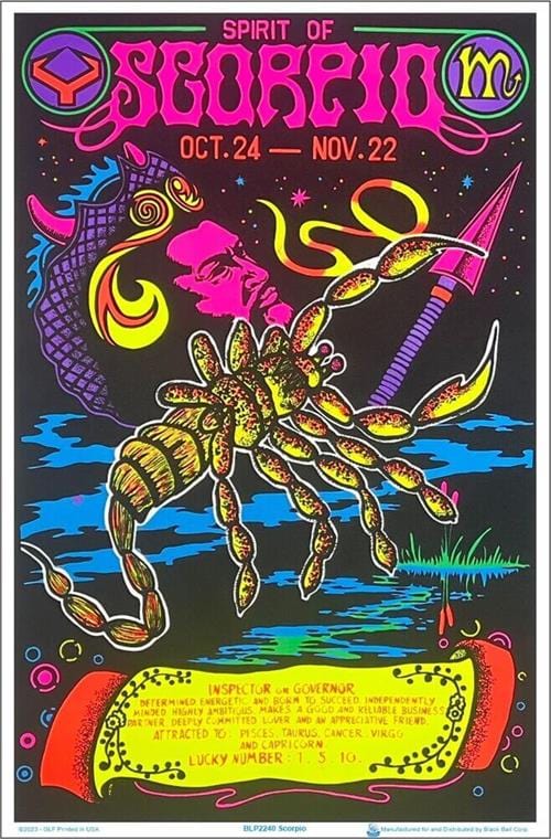 Posters Scorpio - Zodiac Sign - Black Light Poster 103369