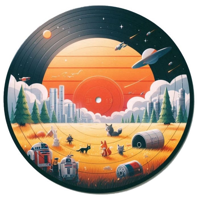 Stickers Droid Vinyl Record Future - Sticker 103449