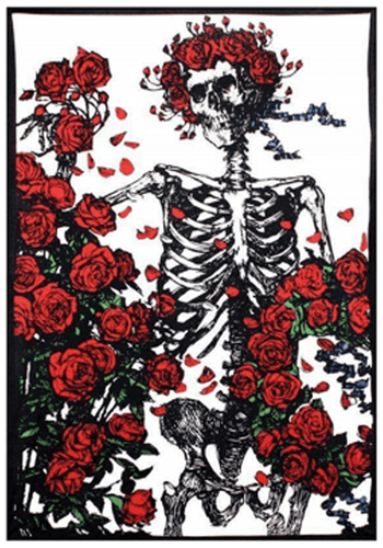 Sticker Grateful Dead - Bertha Skeleton with Roses - Sticker 103289