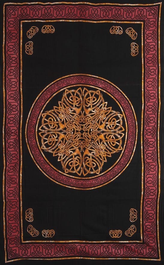 Tapestries Celtic Knot Mandala - Black and Red - Tapestry 101377 TrippyStore