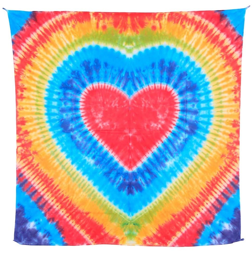 Tapestries 58 x 58" Rainbow Heart - Tie-Dye - Tapestry 103505 TrippyStore