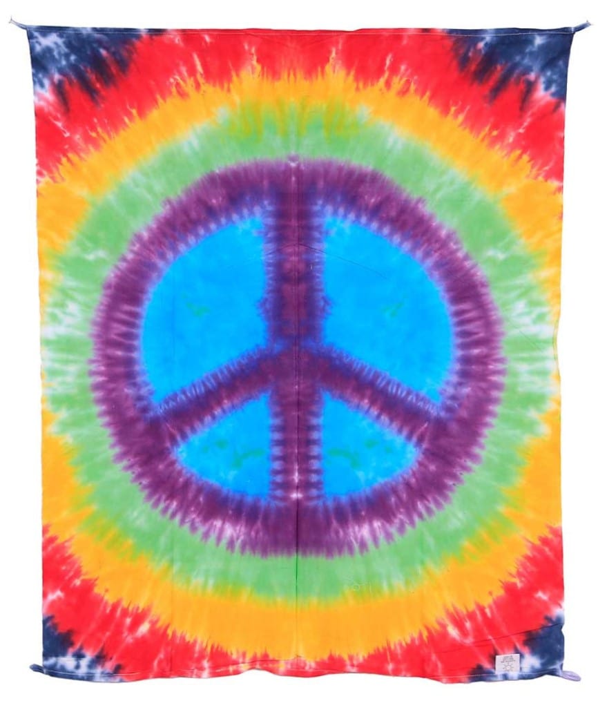 Tapestries 30 x 45" Rainbow Peace - Tie-Dye - Tapestry 103497 TrippyStore