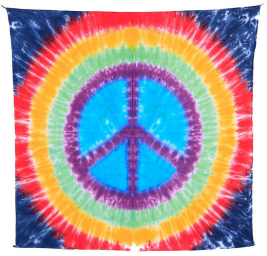 Tapestries 58 x 58" Rainbow Peace - Tie-Dye - Tapestry 103496 TrippyStore