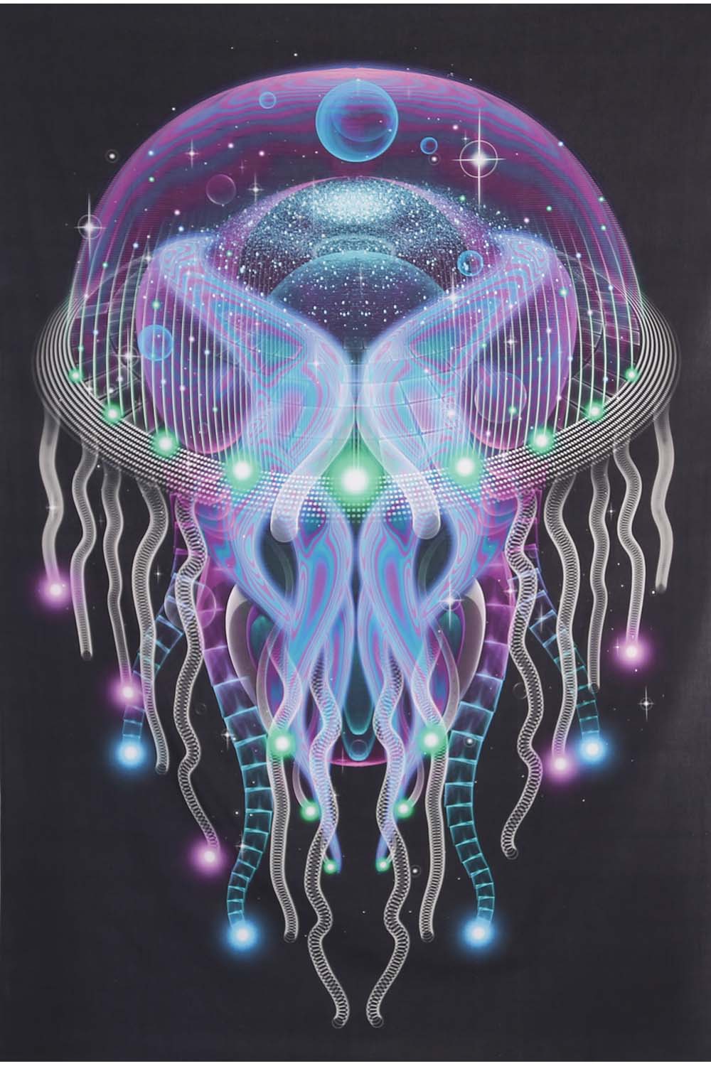 Tapestries 45 x 30" Samuel Farrand - Psychezoa Luminosum Jellyfish - Tapestry 103488 TrippyStore