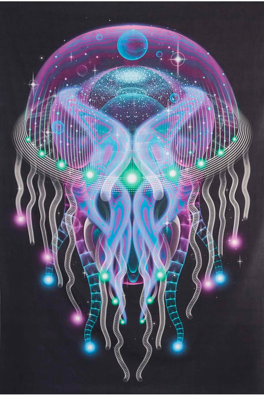 Tapestries 45 x 30" Samuel Farrand - Psychezoa Luminosum Jellyfish - Tapestry 103488 TrippyStore