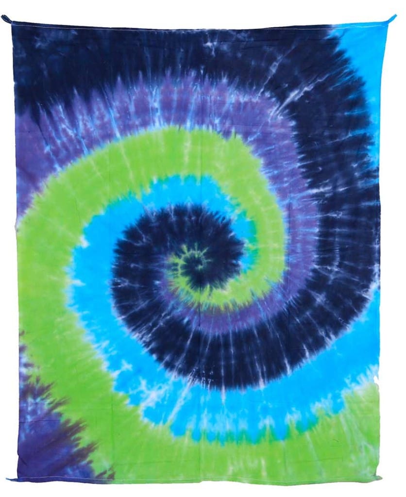 Tapestries 30 x 45" Tie-Dye Spiral - Blue and Green - Tapestry 000163 TrippyStore