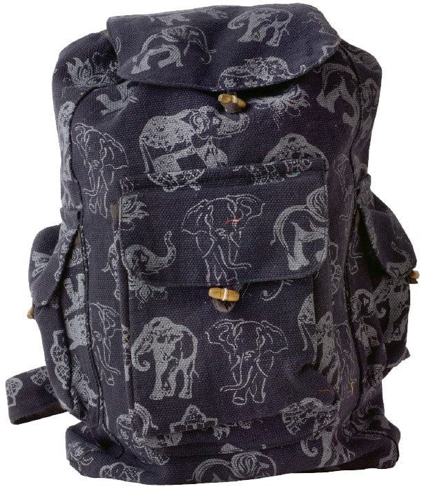 Elephants - Black - Backpack – TrippyStore