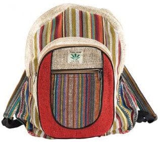 Bags Hemp - Bohemian Stripes with Red Accent - Backpack 103105