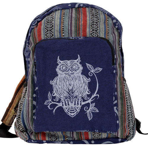 Bags Owl - Blue Canvas - Backpack 103096