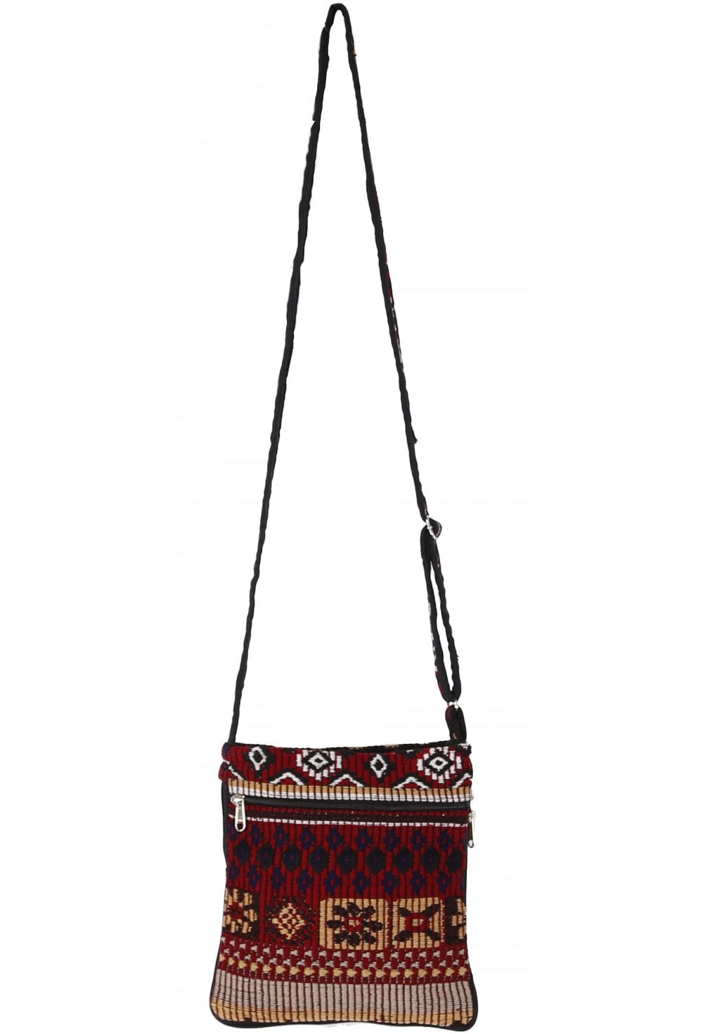 Bags Woven Jacquard - Red and Brown - Purse 102521