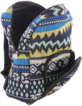Load image into Gallery viewer, Bags Woven Jacquard - Yellow, Teal and Gray - Backpack 102515
