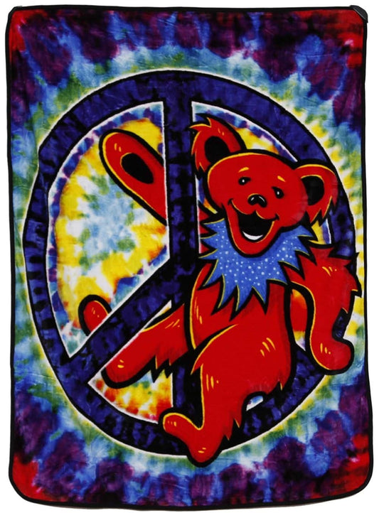 Blankets Grateful Dead - Peace Bear - Tie-Dye - Fleece Blanket 103347