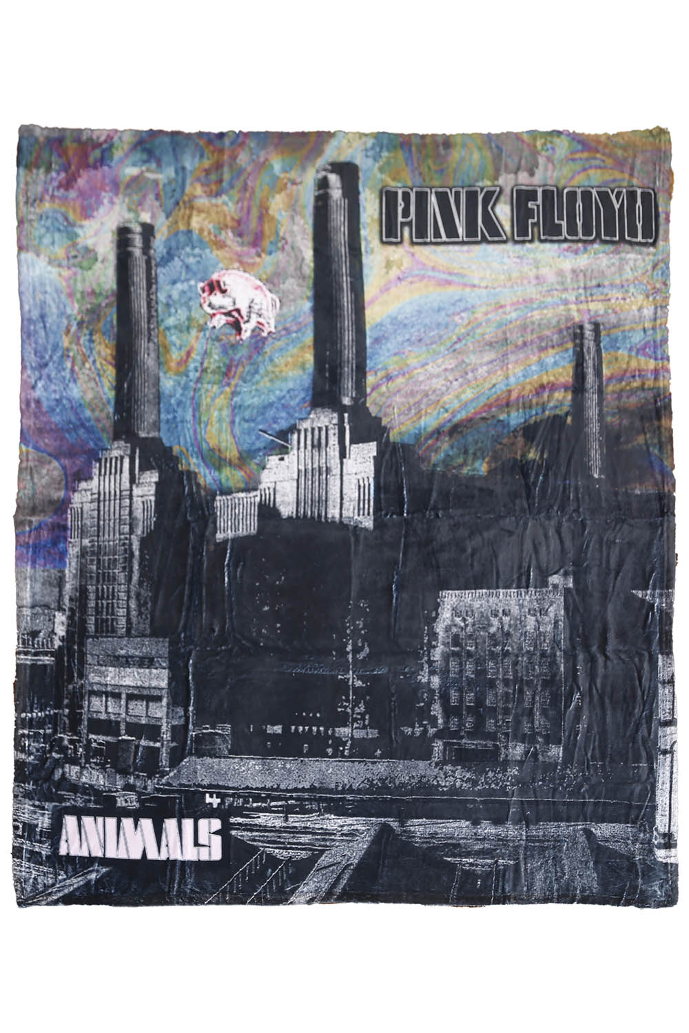 Blankets Pink Floyd - Animals Flying Pig - Fleece Blanket 100619