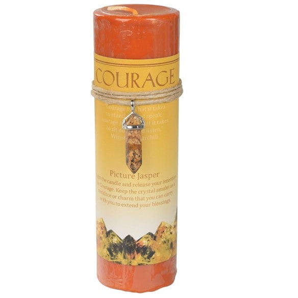 Candles Courage - Picture Jasper - Crystal Energy Candle 103159