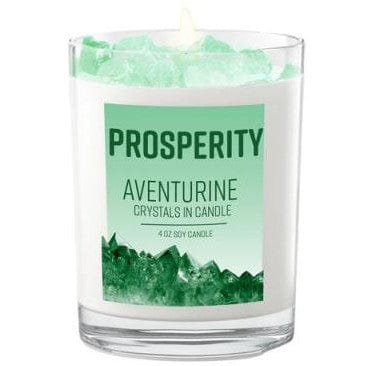 Candles Green Aventurine Stone Energy - Prosperity - Soy Candle 103123