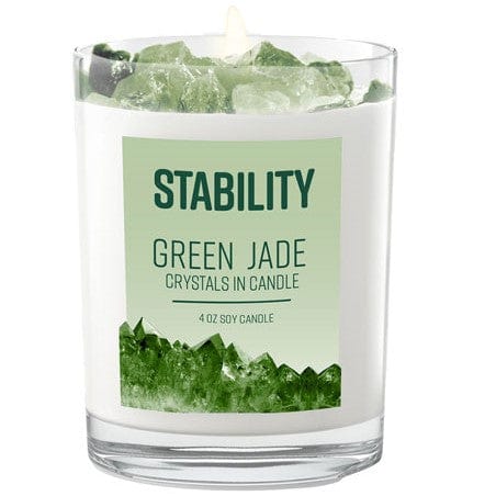 Candles Green Jade Stone Energy - Stability - Soy Candle 103125