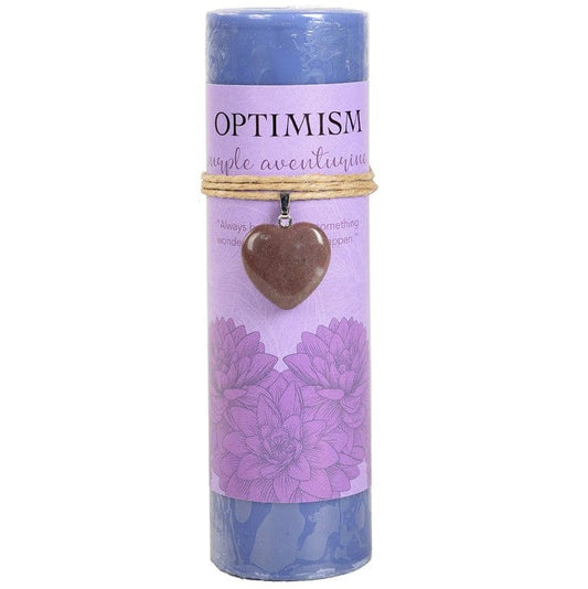 Candles Optimism - Purple Aventurine Heart Pendant - Candle 103239