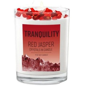 Candles Red Jasper Stone Energy - Tranquility - Soy Candle 103126