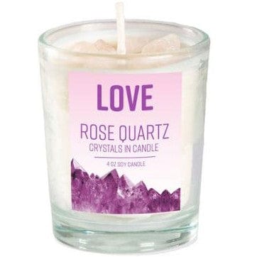 Candles Rose Quartz Stone Energy - Love - Soy Candle 103121