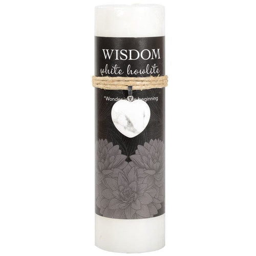 Candles Wisdom - White Howlite Heart Pendant - Candle 103244