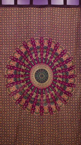 Curtains Elephant Paisley Mandala - Purple - Curtain 101260