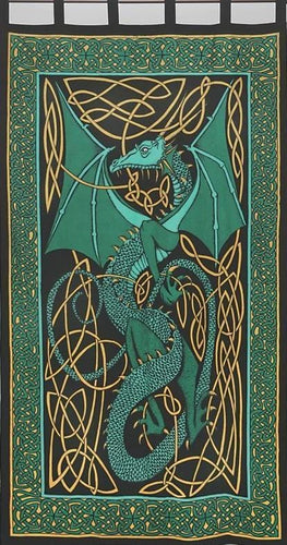 Curtains English Dragon - Green - Curtain 006018
