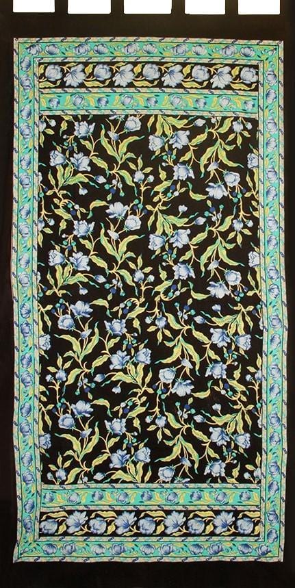 Curtains French Floral - Green and Purple - Curtain 101249