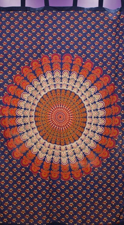 Curtains Peacock Mandala - Blue and Red - Curtain 101256