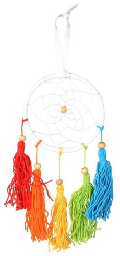 Dreamcatchers Rainbow Tassel with Wooden Beads - Small Dreamcatcher 102716