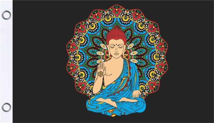 Flags Meditating Buddha - Flag 100408