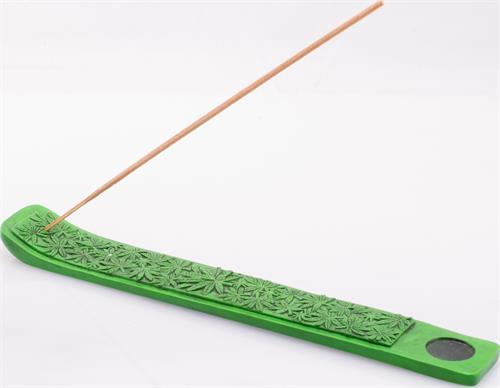 Incense Burning Rage - Green Leaf - Canoe Incense Burner 100460